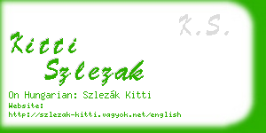 kitti szlezak business card